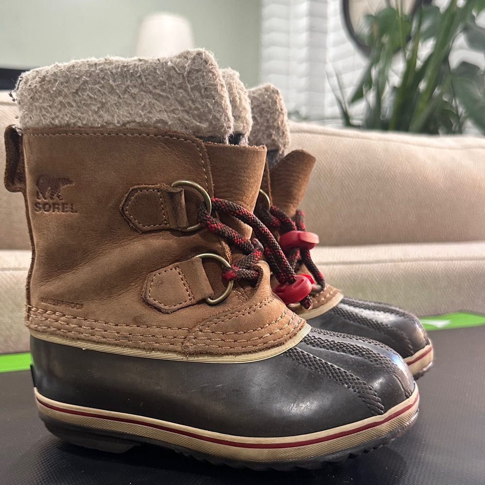 Sorel Kids' Tan and Gray Snow Boots